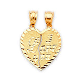 Heart Breakable Pendant in 14K Gold