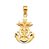 Anchor Pendant in 14K Gold
