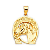 Horse Mens Pendant in 14K Gold