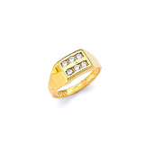 White CZ Kids Ring in 14K Gold