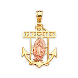 Anchor Pendant in 14K Two-Tone Gold