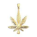 Marijuana Mens Pendant in 14K Gold