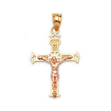 Crucifix Pendant in 14K Two-Tone Gold