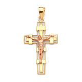 Crucifix Pendant in 14K Two-Tone Gold