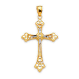 Cross Pendant in 14K Two-Tone Gold