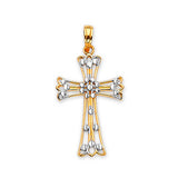 Cross Pendant in 14K Two-Tone Gold