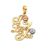Ladies Pendant in 14K Tri-Color Gold