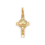 Crucifix Ladies Pendant in 14K Gold