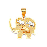 Symbols Ladies Pendant in 14K Tri-Color Gold