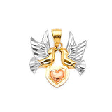Dove Ladies Pendant in 14K Tri-Color Gold