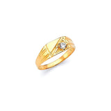 White CZ Kids Ring in 14K Gold