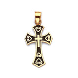 Onyx Cross Pendant in 14K Gold