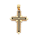 Onyx Cross Pendant in 14K Gold