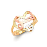 Ladies Ring in 14K Tri-Color Gold