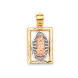 Guadalupe Ladies Pendant in 14K Tri-Color Gold