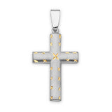 Cross Pendant in 14K Two-Tone Gold