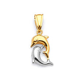 Dolphin Ladies Pendant in 14K Two-Tone Gold