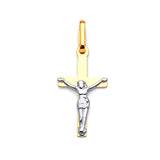 Crucifix Pendant in 14K Two-Tone Gold