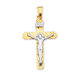 Crucifix Pendant in 14K Two-Tone Gold