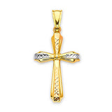 Cross Pendant in 14K Two-Tone Gold