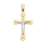 Crucifix Pendant in 14K Two-Tone Gold