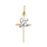 Cross Pendant in 14K Two-Tone Gold