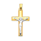 Crucifix Pendant in 14K Two-Tone Gold