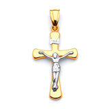 Crucifix Pendant in 14K Two-Tone Gold