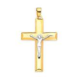 Crucifix Pendant in 14K Two-Tone Gold