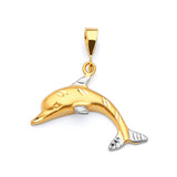 Dolphin Ladies Pendant in 14K Two-Tone Gold