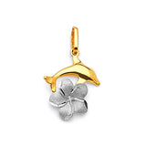 Dolphin Ladies Pendant in 14K Two-Tone Gold