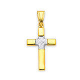 Cross Pendant in 14K Two-Tone Gold