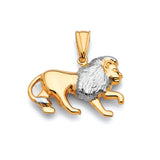 Cat Mens Pendant in 14K Two-Tone Gold