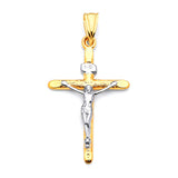 Crucifix Pendant in 14K Two-Tone Gold