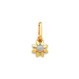 Flower Ladies Pendant in 14K Two-Tone Gold