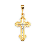 Crucifix Pendant in 14K Two-Tone Gold