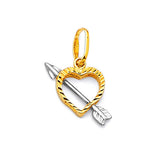 Cupid Ladies Pendant in 14K Two-Tone Gold