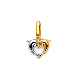 Dolphin Ladies Pendant in 14K Two-Tone Gold