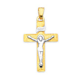 Crucifix Pendant in 14K Two-Tone Gold