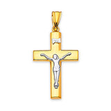 Crucifix Pendant in 14K Two-Tone Gold