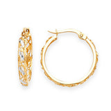Bangle Hoop Earrings in 14K Two-Tone Gold