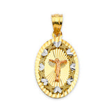 Jesucristo Pendant in 14K Tri-Color Gold