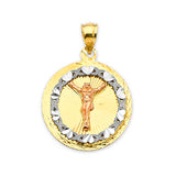 Jesucristo Pendant in 14K Tri-Color Gold
