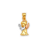 Angel Ladies Pendant in 14K Tri-Color Gold
