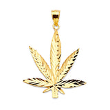 Marijuana Mens Pendant in 14K Gold