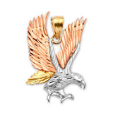 Eagle Mens Pendant in 14K Tri-Color Gold
