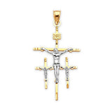 Crucifix Pendant in 14K Two-Tone Gold