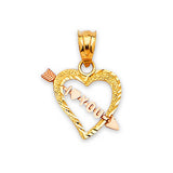Cupid Ladies Pendant in 14K Two-Tone Gold