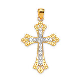 Cross Pendant in 14K Two-Tone Gold