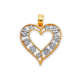 Heart Ladies Pendant in 14K Two-Tone Gold